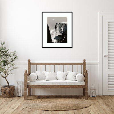 Amanti Art Moon Over Half Dome by Ansel Adams Wood Framed Wall Art Print, 31" x 37" (A42675524636)
