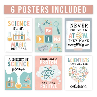 Hadley Designs 11 x 14 Boho Science Bulletin Board Classroom Decor Posters, 6/Set (HDDX004BE8MMP)