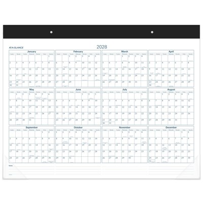 2027 AT-A-GLANCE Success 21.75" x 17" Monthly Desk Pad Calendar, White/Blue (ST24-00-27)