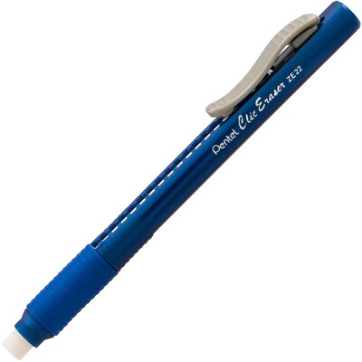 Pentel Clic Eraser Stick Eraser, White, 3/Pack (ZE21BP3-K6)
