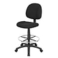 Boss Armless Fabric Drafting Stool with Footring, Black (B1615BK)