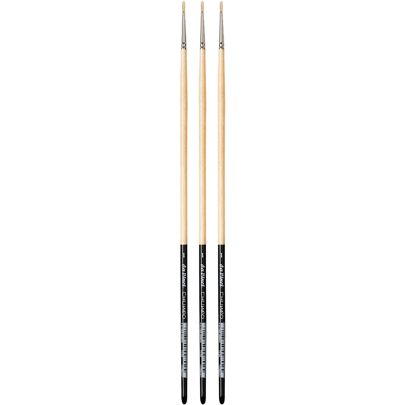 da Vinci CHUNEO Oil Synthetic Hog Round Brush, 3 /Pack (DVXVA77291-3)