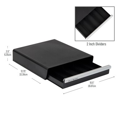 Mind Reader Plastic Coffee Pod Drawer Countertop Organizer, 30 Pod Capacity, Black (TRY30-BLK)