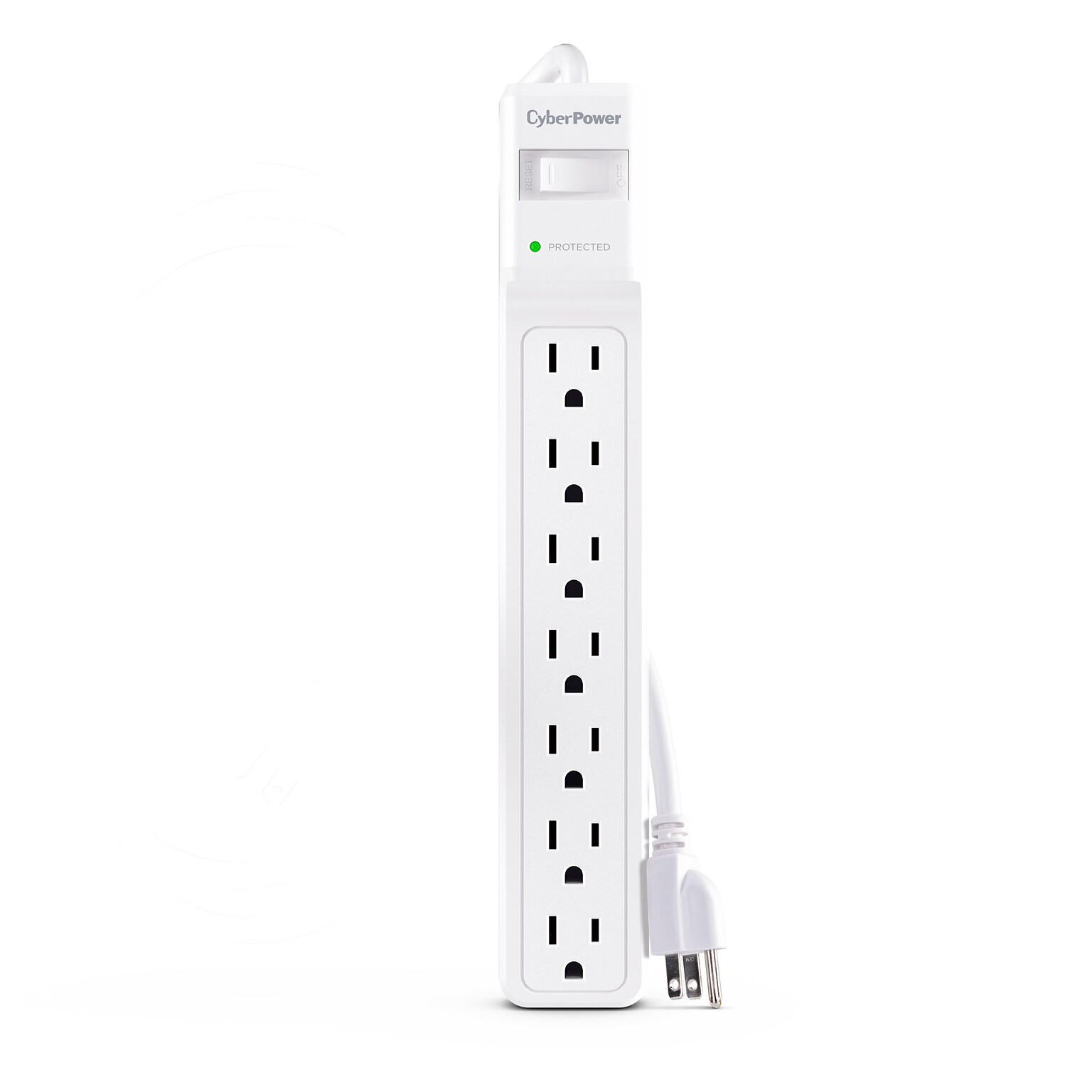 CyberPower CSB 7-Outlet Surge Protector, 6, 1800 Joules, White (CSB706W)