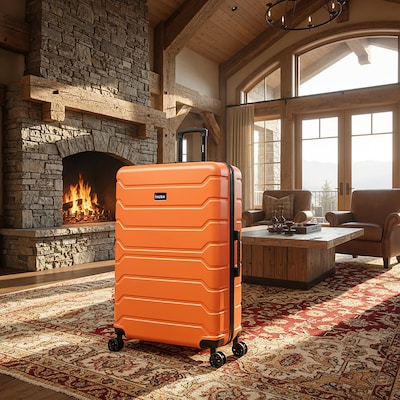 InUSA Trend 34.05 Hardside Suitcase, 4-Wheeled Spinner, TSA Checkpoint Friendly, Orange (IUTRE00XL-ORA)