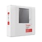 Staples® Standard 4" 3 Ring View Binder with D-Rings, White, 6/Pack (26358CT)