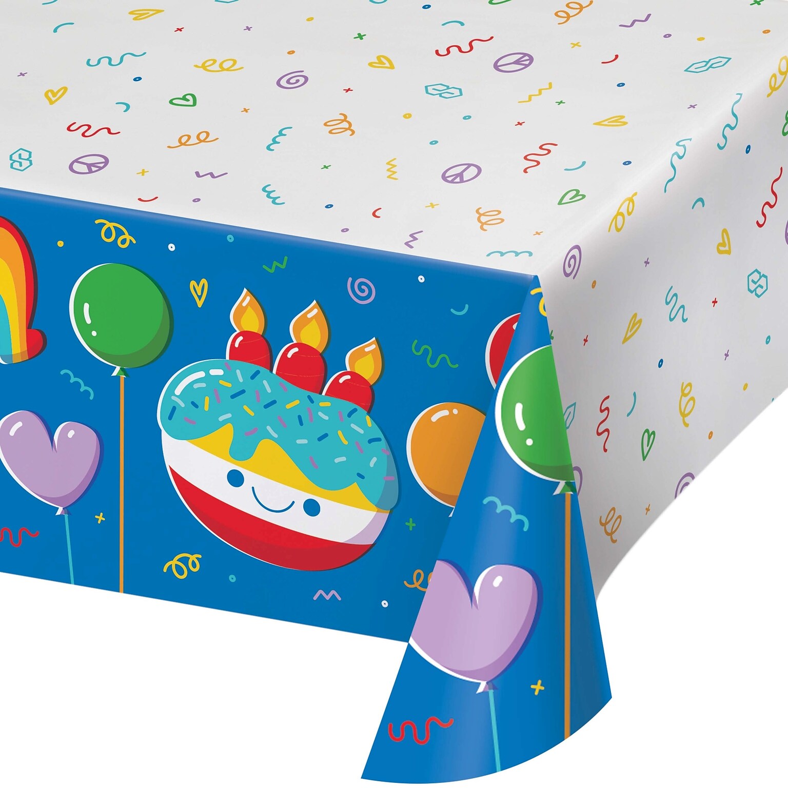 Creative Converting Bubbly Birthday Tablecover, Multicolored, 4/Pack (DTC365026TC)