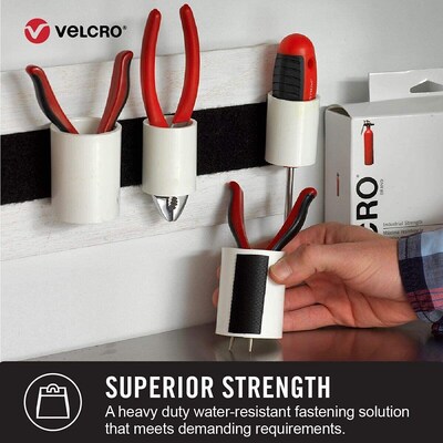 Velcro® Brand Extreme Outdoor 1" x 10' Hook & Loop Fastener Roll, Titanium (91365)