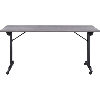 Lorell 63W x 24D Mobile Folding Training Table, Laminate, With Wheels, Weathered Charcoal (LLR60736)