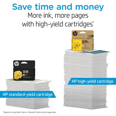 HP 936 Yellow Standard Yield Ink Cartridge, Prints Up to 800 Pages (4S6V1LN)