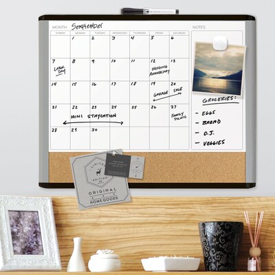 U Brands MOD 3-in-1 Magnetic Dry Erase Calendar Whiteboard, 20" x 16" (388U00-01)