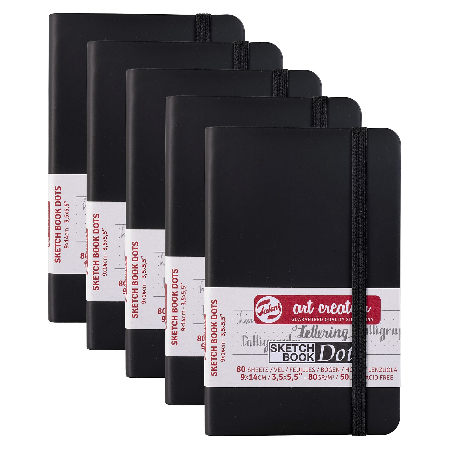 Talens Art Creation 3.5 x 5.5 Sketch Book, 80 Sheets/Book, 5/Bundle (TLN9314401M-5)