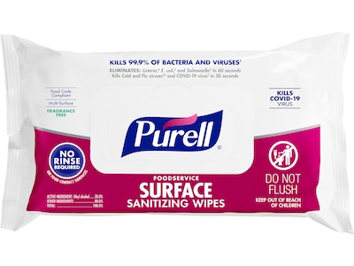 PURELL Foodservice Disinfecting Wipes, 72 Wipes/Container (9371-12)