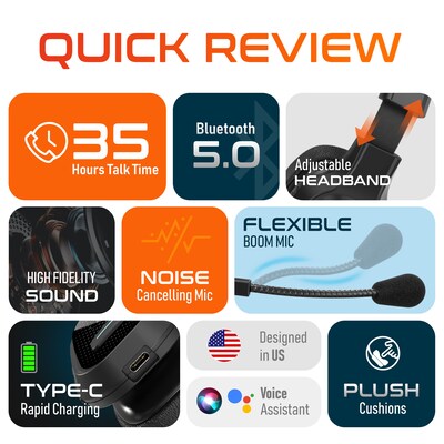 Delton 20X Professional USB-C, 3.5mm Noise Canceling Bluetooth On Ear Headset (DBTHEAD20XBTDLHSAS1)