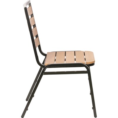 Lorell Faux Wood Outdoor Chairs, Teak, 4/Carton (LLR42685)