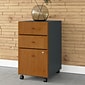 Bush Business Furniture Cubix 3-Drawer Mobile Vertical File Cabinet, Letter/Legal Size, Natural Cherry/Slate (WC57453PSU)