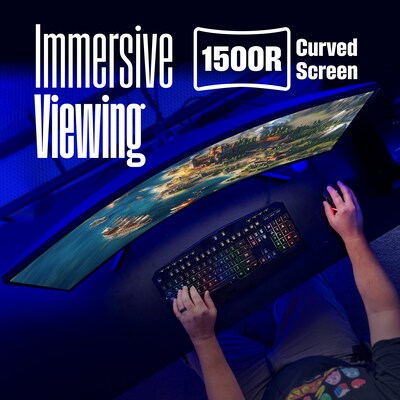 Westinghouse Ultrawide 34" Curved WQHD 180Hz LED AMD FreeSync Gaming Monitor, Built-In Speaker, Black (WC34BX6250)