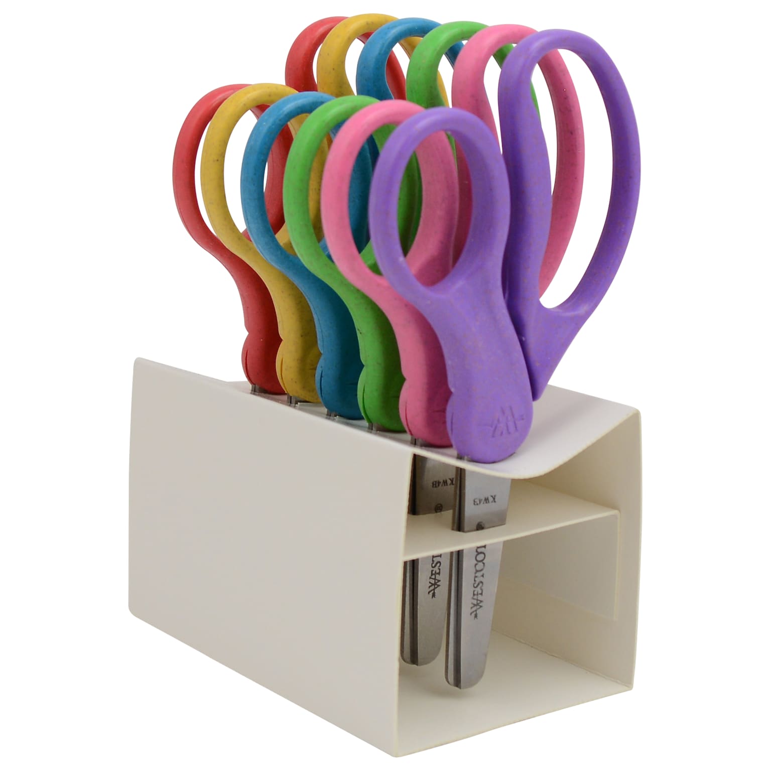 Westcott KleenEarth 5 Stainless Steel Kids Scissors, Blunt Tip, Assorted Colors 6/Pack (00684)