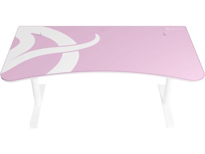 Arozzi Arena 63"W Gaming Desk, White/Pink (ARENA-NA-WHITE-PINK)