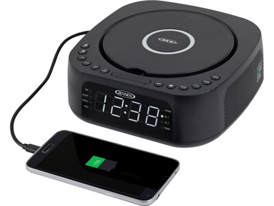 Jensen Stereo Digital Dual Alarm Clock Radio, Black (JCR-375)