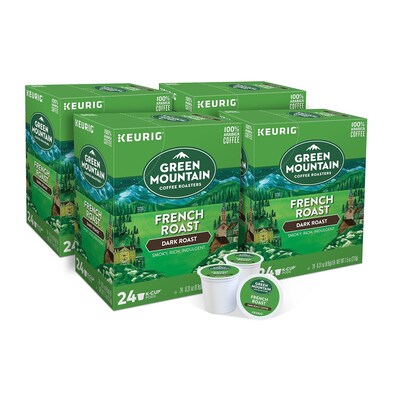 Green Mountain French Roast Coffee, Keurig K-Cup Pods, Dark Roast, 96/Carton (6694)