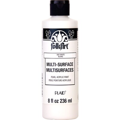 FolkArt Acrylic Paint Multi-Surface, 8oz., Pearl White, 3/Pack(FLK4691-3)