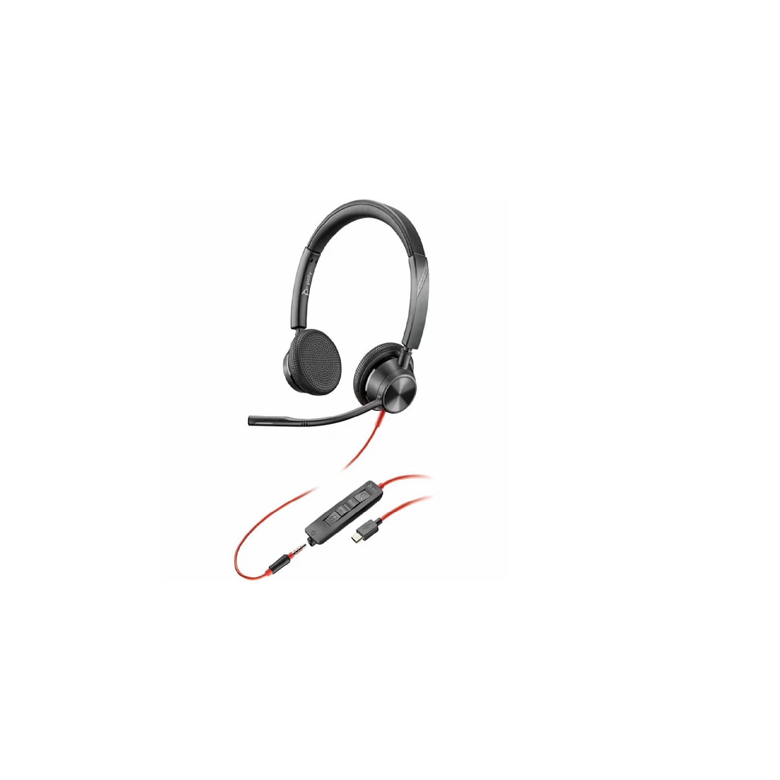 Poly Blackwire 3325 Binaural Wired Noise Canceling Headset, Black (8M3V4AA#ABA)