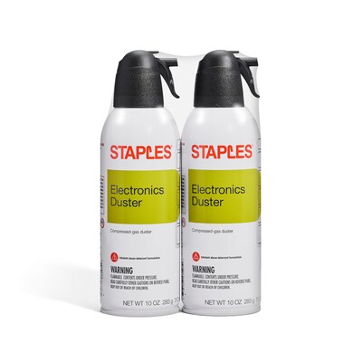 Staples®  Electronics Air Duster, 10 oz., 2/Pack (SPL10ENFR-2)