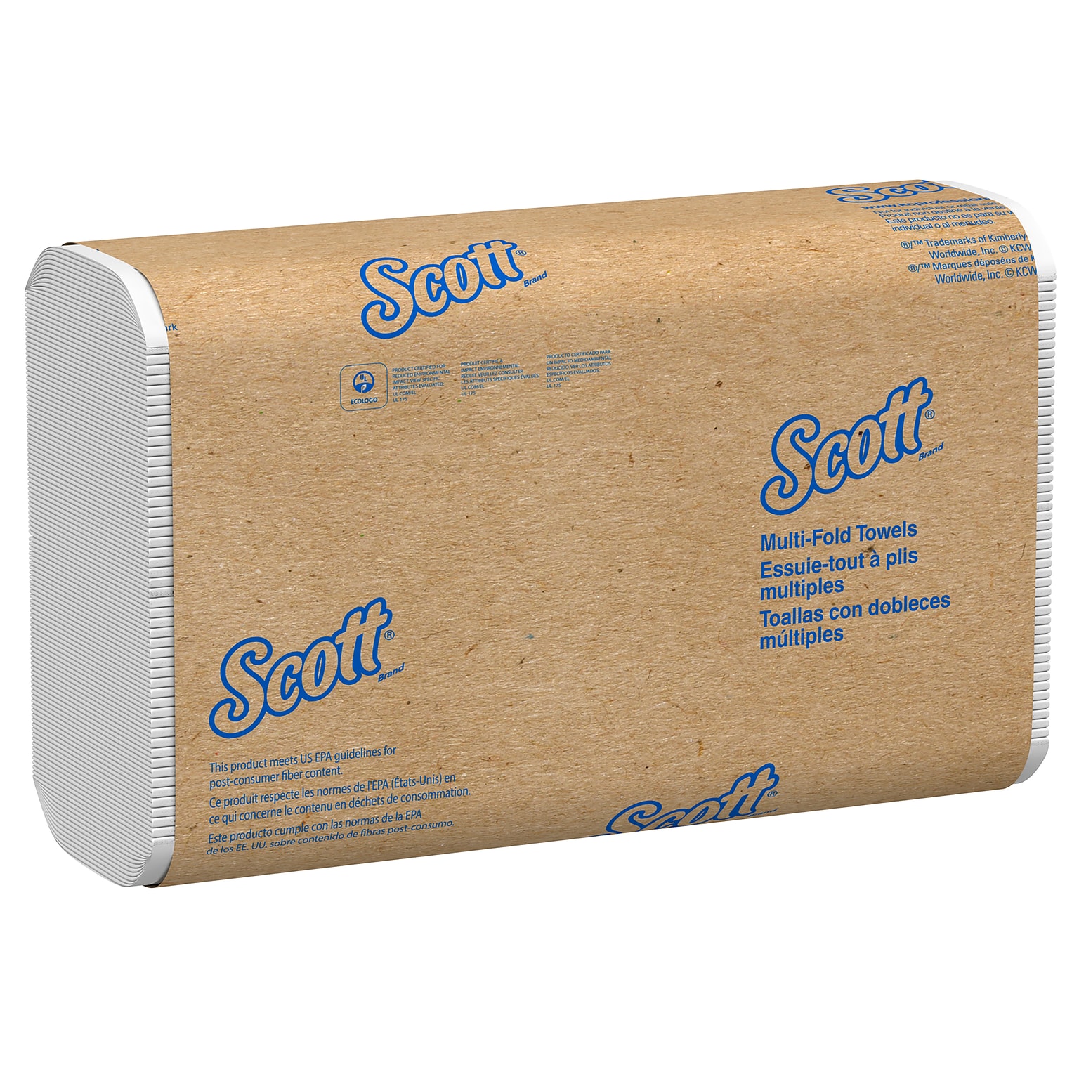 Scott Essential Recycled Multifold Paper Towels, 1-ply, 250 Sheets/Pack, 16 Packs/Carton (1840)