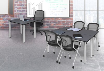 Regency Kee 42" Square Breakroom Table- Grey/ Chrome