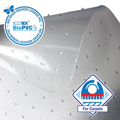 Floortex Ecotex Carpet Chair Mat, 46" x 60", Designed for Low-Pile Carpet, Clear Marvec BioPVC (NRCMFLFG0004)