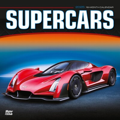 2025 Motor Club Supercars 12 x 12 Monthly Square Wall Calendar (9781975477844)