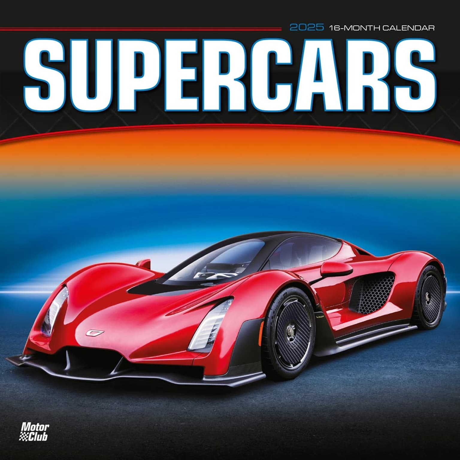 2025 Motor Club Supercars 12 x 12 Monthly Square Wall Calendar (9781975477844)
