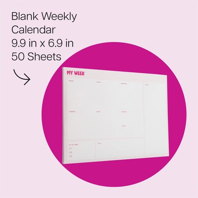Post-it Weekly Calendar Notes, 9.9 x 6.9, 50 Sheet/Pad (SPE-CAL-1)