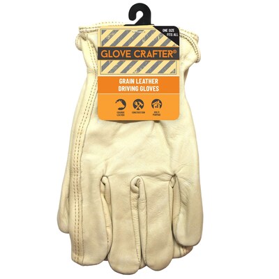 Glove Crafter Unisex Soft Grain Leather Driving Gloves, Large, Tan, 6/Pack, 12 Packs/Carton (13282)