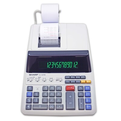 Sharp (EL1197PIII) 12-Digit Printing Calculator, White