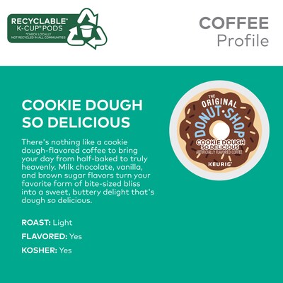 The Original Donut Shop Cookie Dough So Delicious Coffee Keurig® K-Cup® Pods, Light Roast, 24/Box (5000666665)