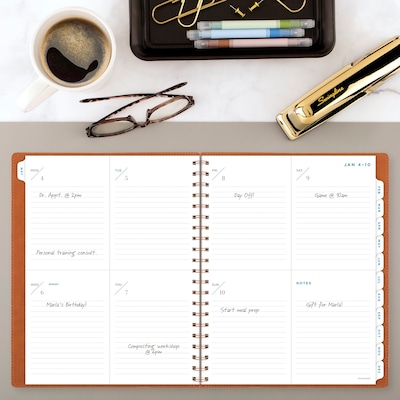 2027 AT-A-GLANCE Signature Collection 8.5" x 11" Weekly & Monthly Planner, Faux Leather Cover, Brown (YP905-09-27)