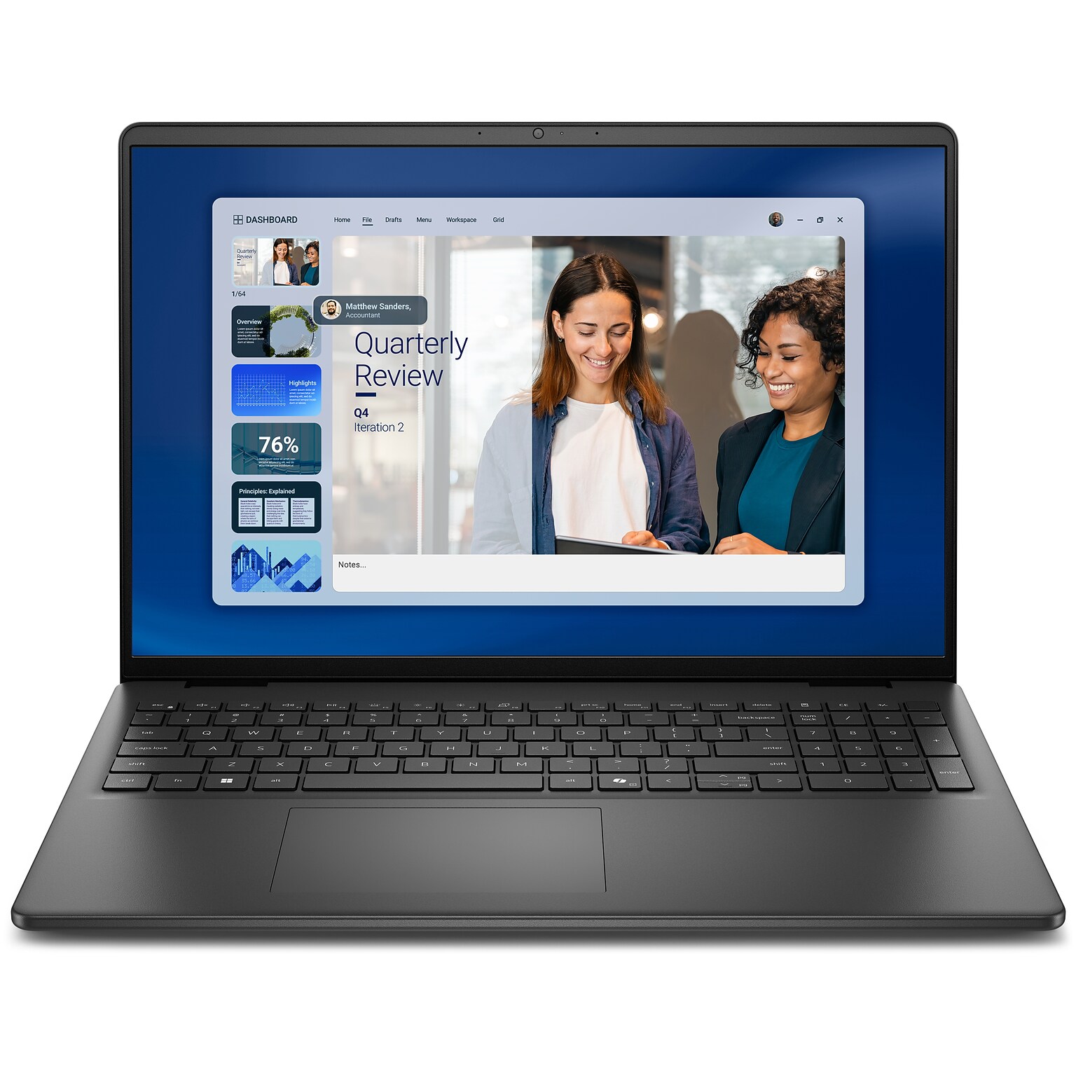 Dell DC16255 16 Laptop, AMD Ryzen 7 250, 16GB RAM, 512GB SSD, Windows 11 Home (N5YDN)