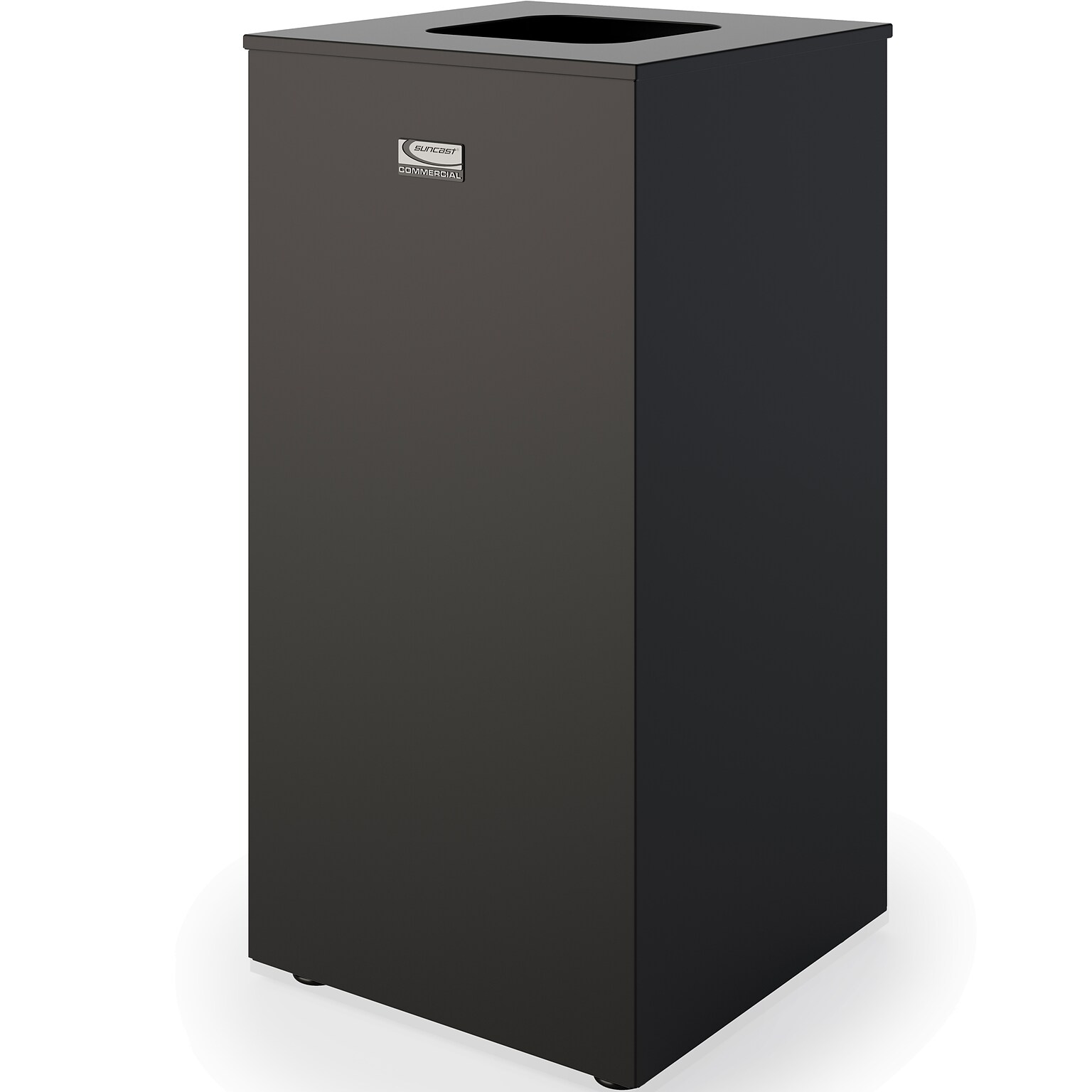 Suncast Commercial Metal Square Trash Can with Open Lid, 24 Gallon (MTCSQ240)