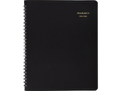 2024-2025 AT-A-GLANCE 7 x 8.75 Academic Monthly Planner, Faux Leather Cover, Black (70-127-05-25)