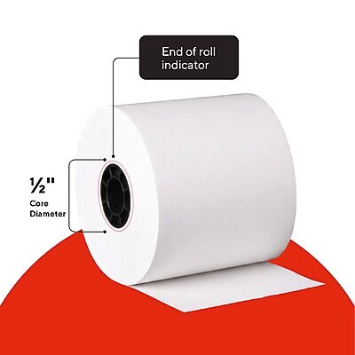 Staples Thermal Paper Rolls, 2 1/4" x 80', BPA Free, 10/Pack (452175)