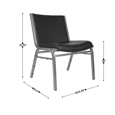 Flash Furniture HERCULES Vinyl Guest Big & Tall Chair, 1000 lb. Capacity, Black (XU60555BLKVYL)