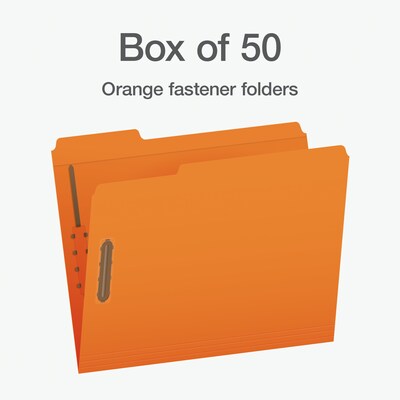 Pendaflex Heavy Duty File Folder, 1-Tab, Assorted, Letter Size, Orange, 50/Box (1007029)