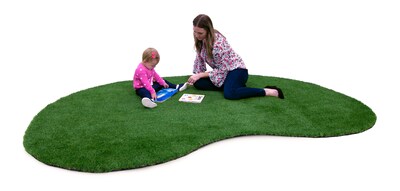 Joy Carpets GreenSpace Polyethylene 6' x 9' Jellybean Machine Tufted Rug, Green (624QQ)