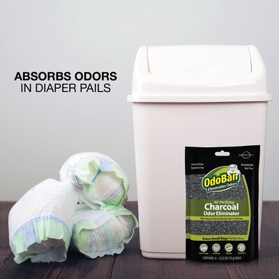 OdoBan Air Purifying Charcoal Deodorizer Solid, 6/Pack (9760A61-10M6P)