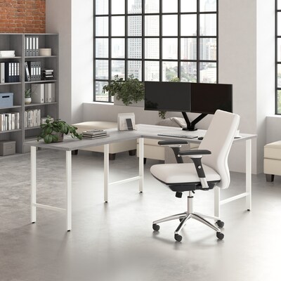 Bush Business Furniture Hustle 60"W L Shaped Computer Desk with Metal Legs, Platinum Gray (HUS003PG)