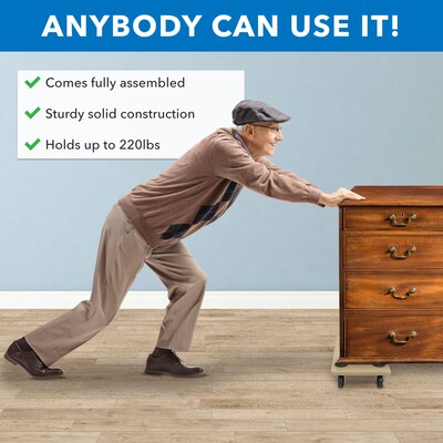 Mount-It! Small Platform Mover Dolly, Holds Up to 220 lbs., Light Brown (MI-925)