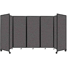 Versare The Room Divider 360 Freestanding Folding Portable Partition, 82H x 168W, Charcoal Gray Fa