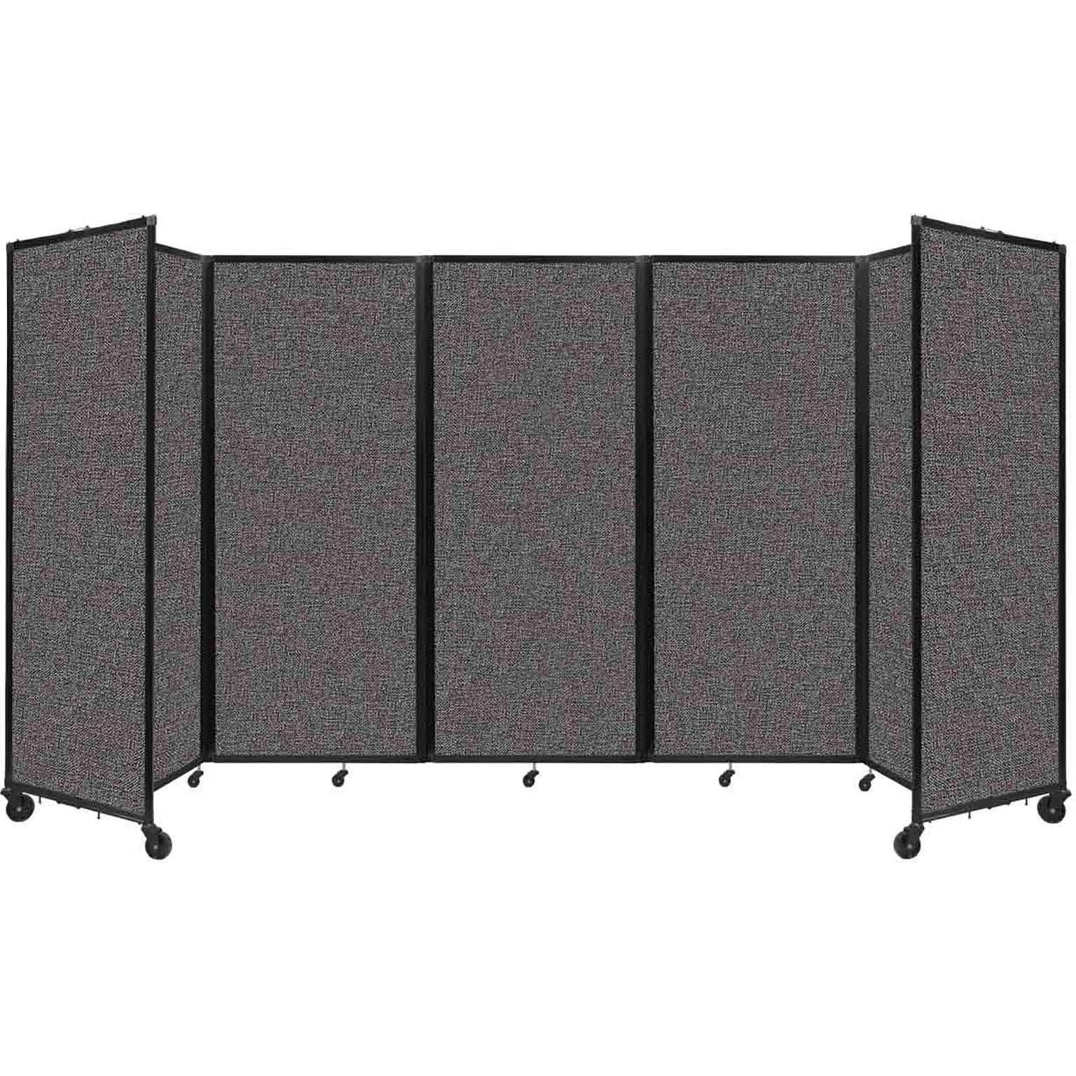 Versare The Room Divider 360 Freestanding Folding Portable Partition, 82H x 168W, Charcoal Gray Fabric (1182507)